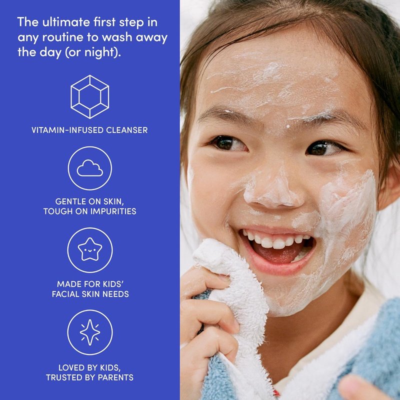Kids Face Wash - Cool Peach, Gentle Non-Toxic Formula | Multi-Vitamin Skin Care | 3.4 fl oz, Pack of 2