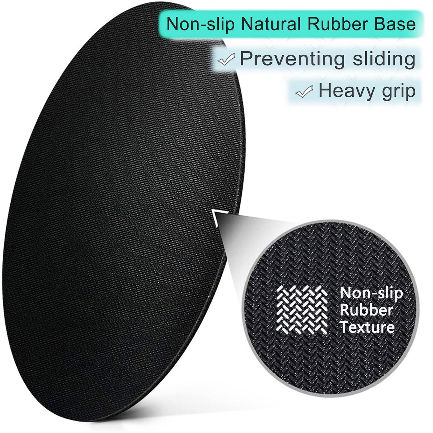 ITNRSIIET Round Mouse Pad with Stitched Edge Premium-Textured Waterproof Non-Slip Rubber Base Desktop Protection Mat Diameter 8.7 inches, Abstract Black and White