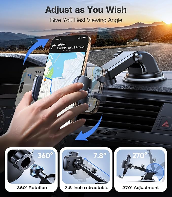 TORRAS【96+LBS Strongest Suction Ultra-Durable Cell Car Phone Holder Mount