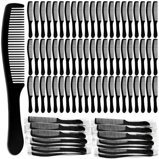 Long Handle Plastic Combs - Individually Wrapped Disposable Combs for Travel, Nursing & Charity | Black, 300 Pack