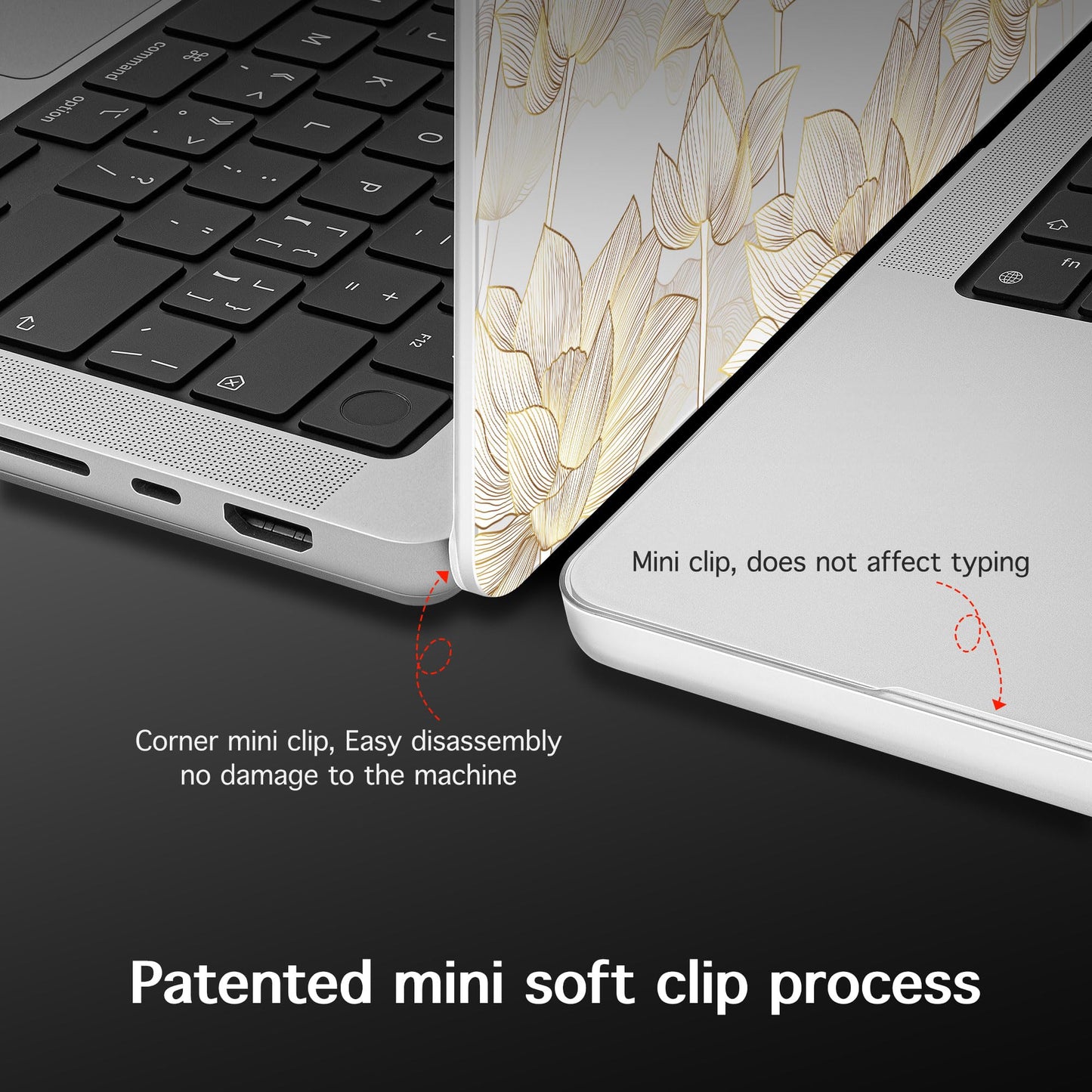 Lepeoac Case for MacBook Pro 16 inch Case 2026-2021 | M5 A3429 A3428 M4 M3 M2 M1 Pro/Max | Protective Hard Shell Laptop Cover with Screen Protector & Keyboard Cover | Lotus