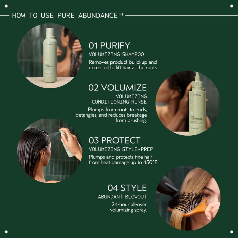 Aveda Pure Abundance Volumizing Shampoo | Shampoo For Fine Hair | Removes Product Build-Up And Excess Oil | Vegan | Liter Size | 33.8 Fl Oz