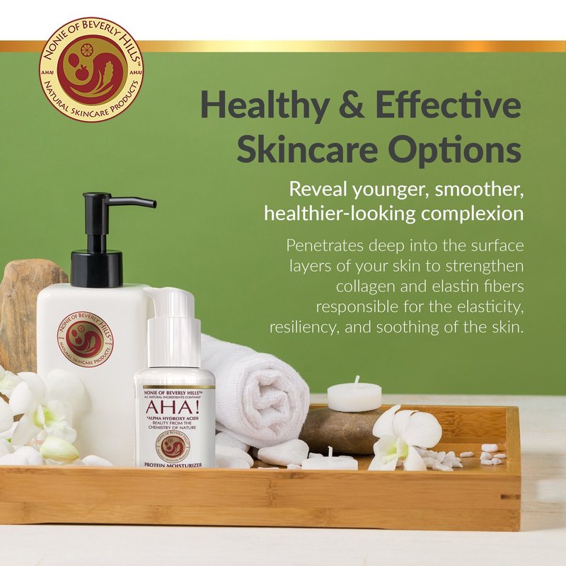 Nonie AHA Protein Moisturizer for Dry Skin Rejuvenating Protein Cream with Alpha Hydroxy Acids 100% Natural & Vegan Ingredients Gentle USA Made
