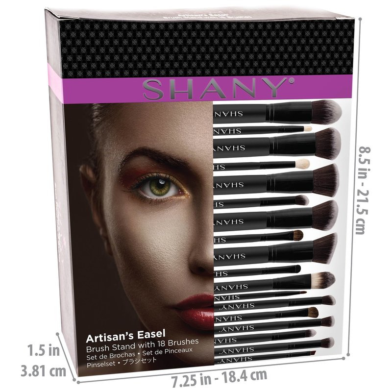 SHANY Makeup Brushes Artisan Easel Elite Cosmetics Make up Brush Set, Complete Kabuki Makeup Brush Set - Old Packaging