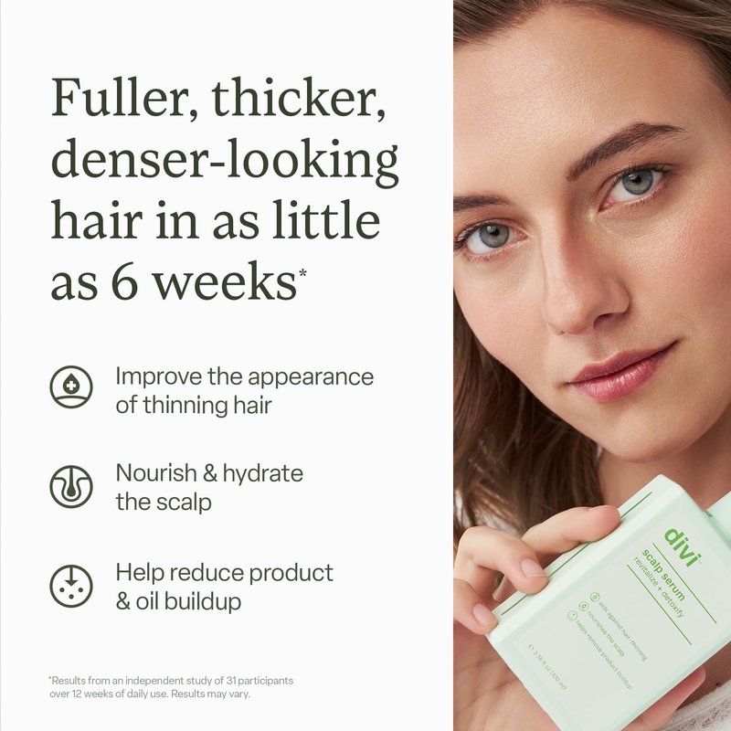 Divi Scalp Serum for Thinning Hair, 30ml – Clinically Tested, Nourishing Formula with Amino Acids, Caffeine & Rosemary Oil – Promotes Healthy Scalp & Fuller-Looking Hair, Reduces Oil & Product Buildup