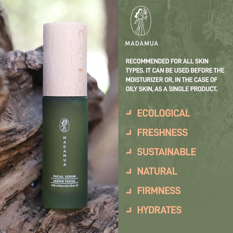 Organic Face Serum - Hydrating Serum with Millennial Olive Oil & Violet Extract | Glowing Skin & Moisturizing for All Skin Types