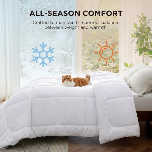 Bedsure Comforter Duvet Insert - All-Season Quilted Down Alternative Bedding, Full Size 86 x 82 Inches, White