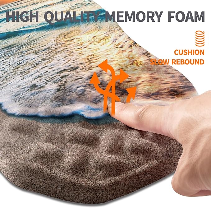 Armanza Ergonomic Slope Mouse Pad Wrist Support, Wrist Rest Mousepad for Carpal Tunnel Pain Relief with Massage Bulge and Slow Rebound Memory Foam (12x8 inch, Sunrise Beach)