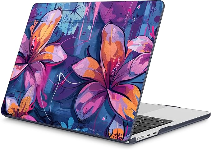 Mektron for 2026 MacBook Air 13-inch M5 Laptop Case A3449 with 13.6-inch Liquid Retina Display Fits 2025 A3240 M4 2024 A3113 M3 2023 A2681 M2 Printed Hard Shell for MacBook Air 13.6", Graffiti Flower