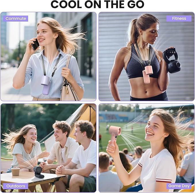 KITWLEMEN AMACOOL Portable Handheld Turbo Fan丨5 Speed Foldable Hand Fans丨Max 20 Hours Runtime丨Rechargeable Mini Pocket Cooling Fan for Travel, Outdoor Activities, Gifts for Women