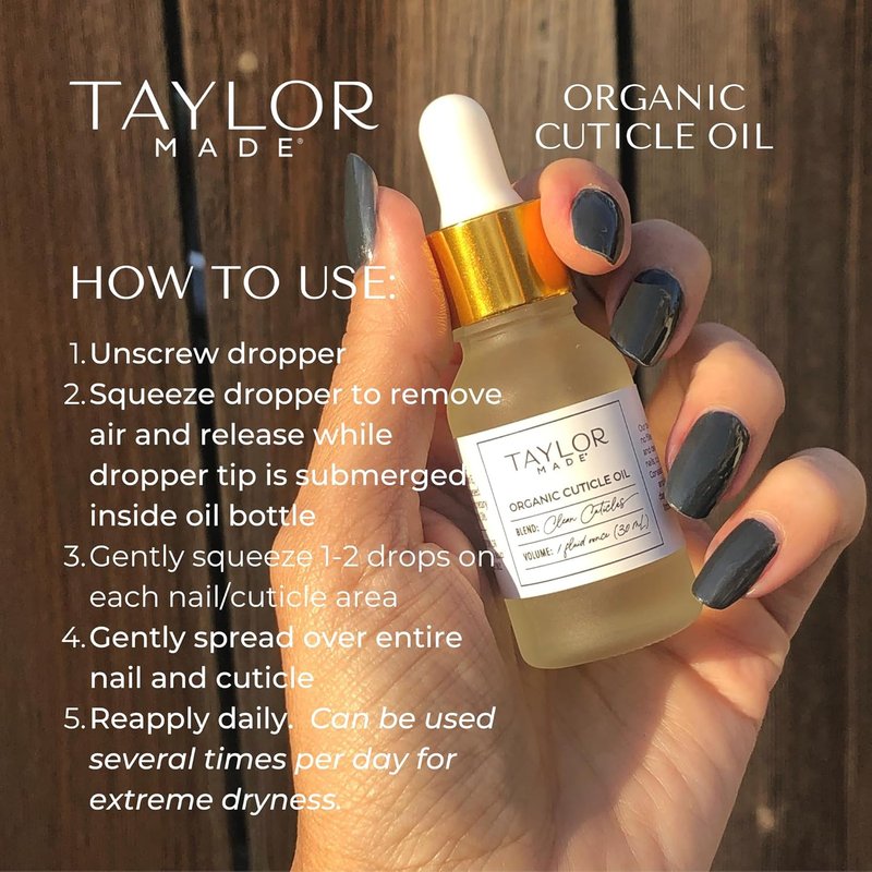 Taylor Made Cuticle Oil - 100% Organic & Non-Toxic Nail Treatment | Infused with Orchid Oil | 0.5 oz Bottle & 2 Pens
