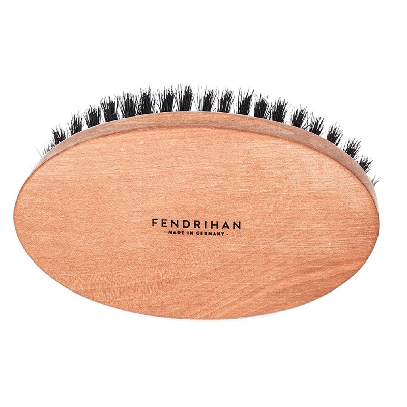 Fendrihan Genuine Boar Bristle Military Hair Brush - Medium Stiff Bristles | Pear Wood Handle, Made in Germany
