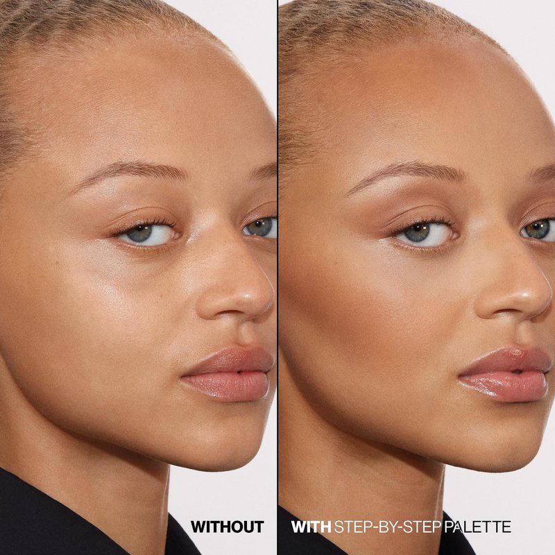 Smashbox Step-By-Step Contour Palette | Sculpt + Glow All-In-One Contour Kit with Blendable + Buildable Formulas, Medium/Deep, 0.3 Ounce