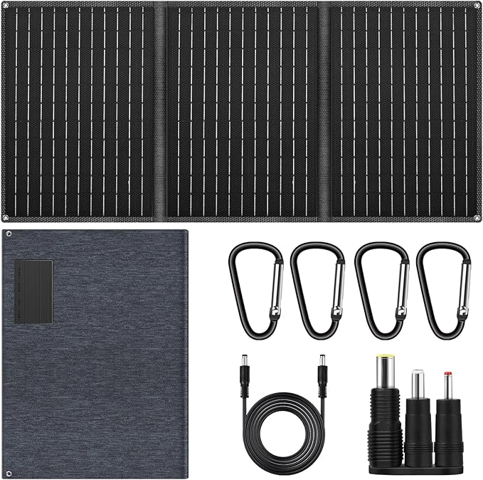 VLAIAN 30W 100W 200W 400W Solar Panel,Portable Foldable Solar Panel Kit,Black with Carrying Case (30W)