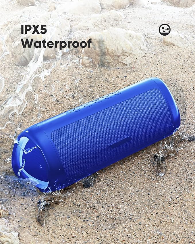 Bluetooth Speaker, 20W HD Sound, Portable Wireless, IPX5 Waterproof, Up to 24H Playtime, TWS, for Home/Party/Outdoor/Camping/Beach Essentials, Birthday Gift for Fathers Day Men Dad Husband (Blue)