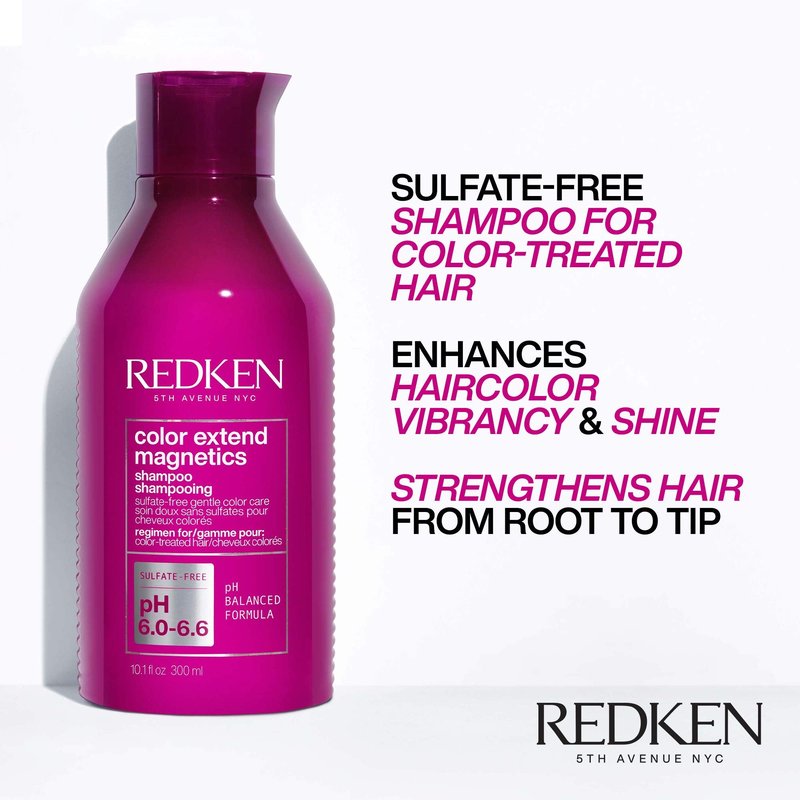 Redken Color Extend Magnetics Shampoo and Conditioner For Color-Treated Hair | Gently Cleanses & Protects Color | With Amino Acid | Sulfate Free Shampoo