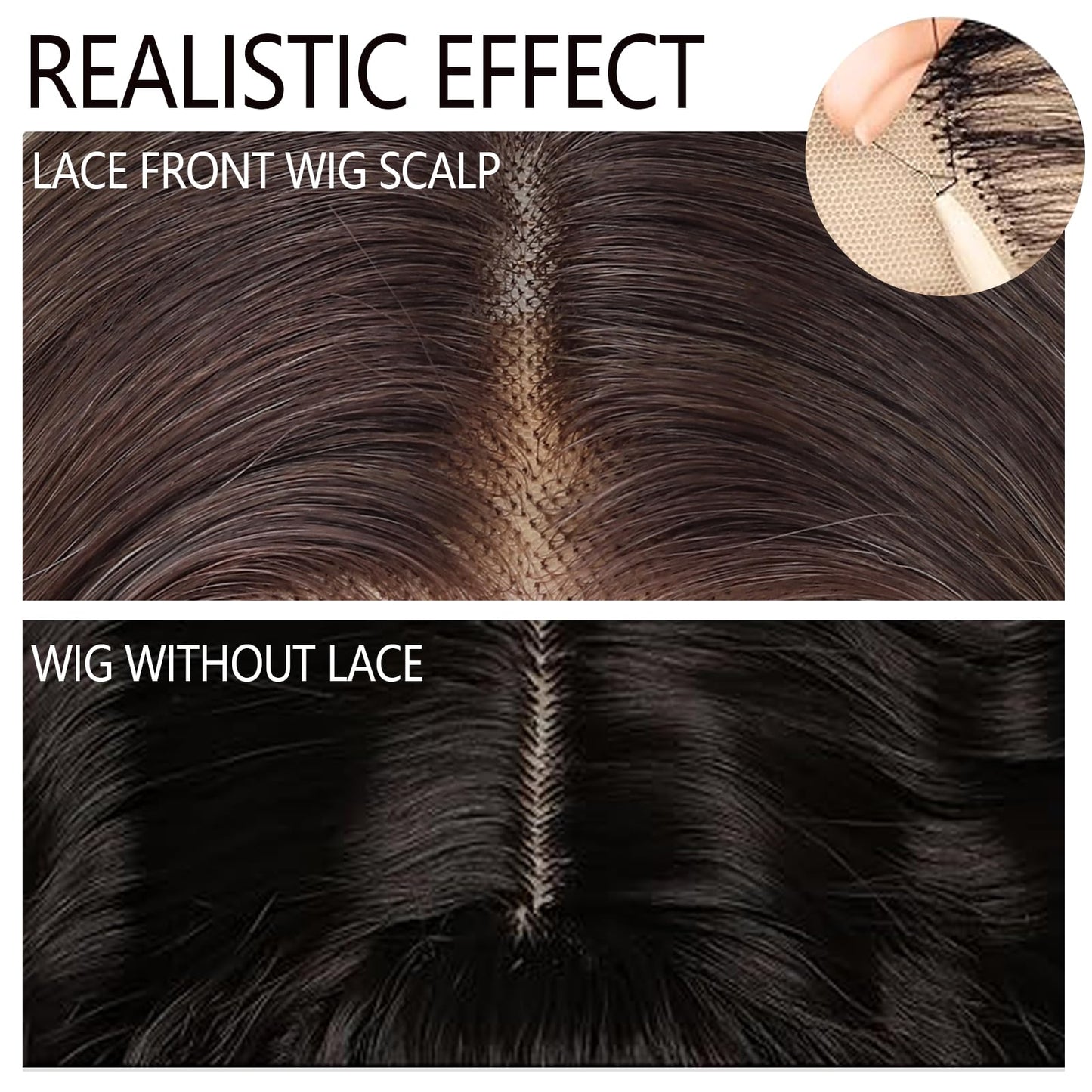 LuxeMelan Ash Blonde Balayage Blonde Lace Front Wig, Middle Part 20 Inch HD Lace Wig, Dark Brown to Golden Blonde Highlight M Hairline Natural Fit Natural Wavy Ombre Synthetic Heat Resistant Fiber