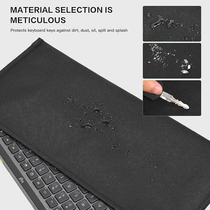 imComor Keyboard Dust Cover Sleeve Bag for Universal 60% 75% 80% Wireless/Wired Gaming PC Computer Keyboards Dust Cover, Logitech/Dell/Corsair/Redragon/Arteck/Apple Keyboard Protector-Black