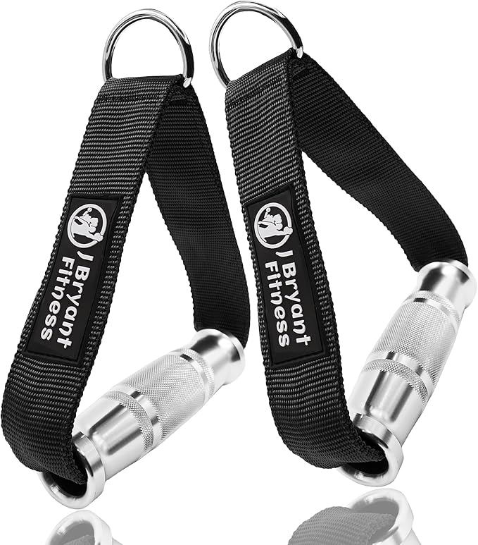 J Bryant Cable Machine Handles Attachment for Pulley Machine Heavy Duty Metal D Handle Aluminum Alloy Handle Grips Durable Workout Handles Pulley LAT Pulldown System