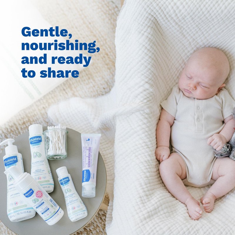 Mustela Newborn Arrival Gift Set - Baby Skincare & Bath Time Essentials - Natural & Plant Based - 5 Items Set