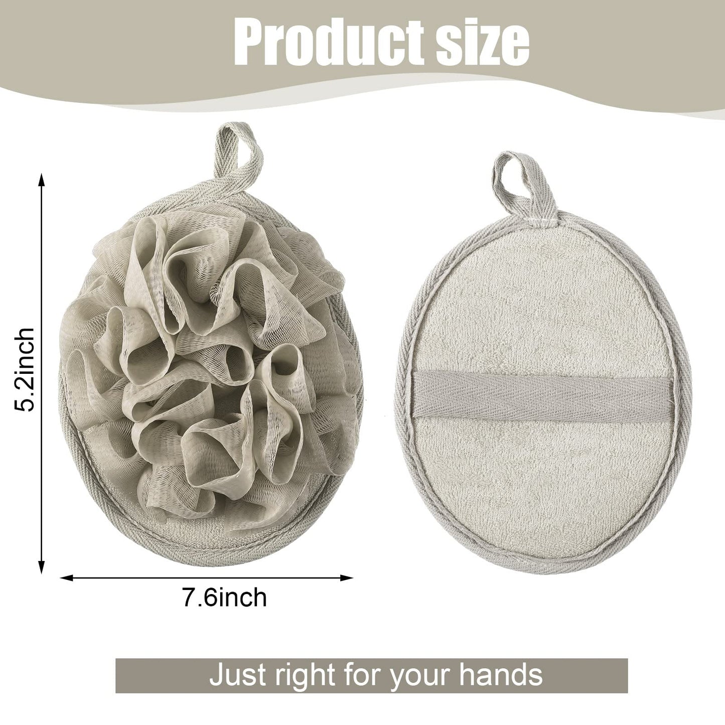Zopeal 12 Pieces Shower Puff Bath Travel Loofah with Elastic Hand Strap, 30g Each, Exfoliating Shower Gift Bulk Washable Loofah Mesh Sponges Bath Flower Ball Pad Body Scrubber for Men and Women