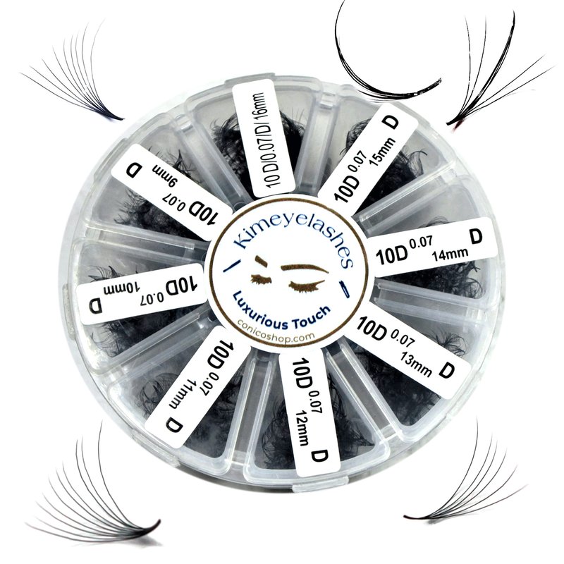 1000 Premade volume fans Mixed lengths 9-16mm loose Fans C, D Curl. Handmade eyelash extensions supplies Russian volume lash Wispy promade fan 4D 5D 6D 7D 8D 9D 10D (10D 0.07 - Curl D)