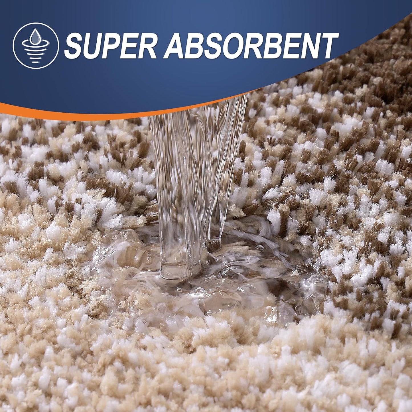 OLANLY Large Bathroom Rugs - Extra Soft Microfiber Mat 54x24 | Quick Dry & Washable, Light Brown