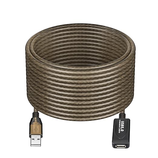 30FT USB Extension Cable, GGMTY USB 2.0 Type A Male to A Female Active Repeater Extension Cable 30ft, High Speed 480 Mbps
