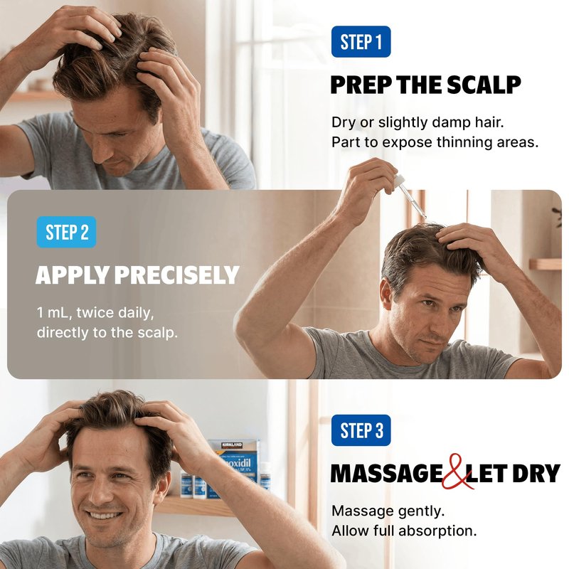 Kirkland Signature Minoxidil 5% Topical Solution for Men - 6 Month Supply (6 x 2 Fl Oz), Hair Regrowth Treatment with Dropper