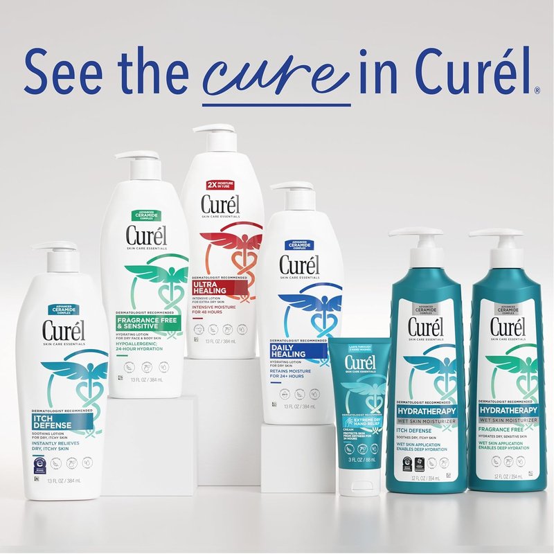 Curel Ultra Healing Lotion - Fragrance-Free Moisturizer for Extra-Dry Skin | 13 Oz, Pack of 3