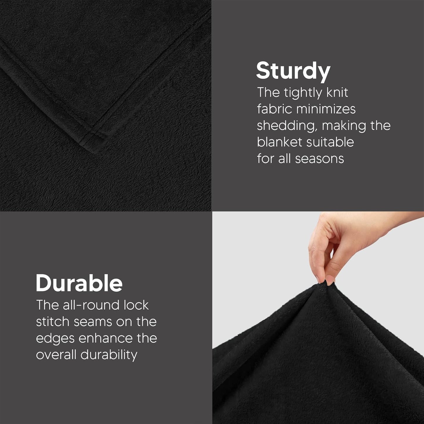 Utopia Bedding Fleece Blanket - King Size Black (90x102 Inches) | Ultra Soft, Warm & Cozy All-Season Decor