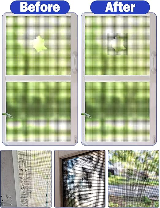 WOHOHOHO Window Screen Repair Tape, 2 in X 20 FT (240IN) Grey Screen Patch Repair Kit, 3-Layer Strong Adhesive Invisible Screen Tape Mesh Repair for Windows, Doors Garage Mosquito Net Magnetic Screen