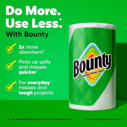 Bounty Select-A-Size Paper Towels - White, 2 Triple Rolls for Extra Absorbency | 6 Regular Rolls Equivalent