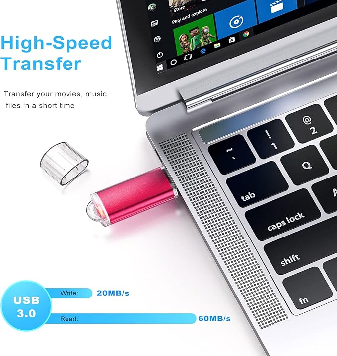 TOPESEL USB Flash Drive 5 Pack 32GB USB 3.0 Flash Drive High Speed Flash Drive Memory Stick USB Drive Thumb Drives USB Stick for PC laptops (5 Mixed Colors: Black Blue Green Red Silver)