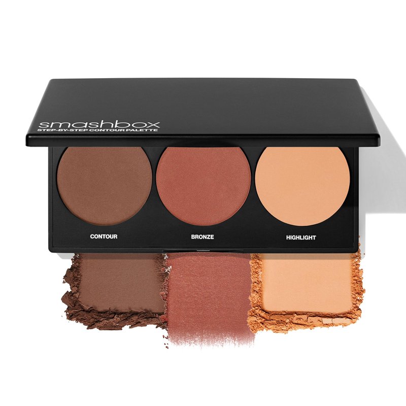 Smashbox Step-By-Step Contour Palette | Sculpt + Glow All-In-One Contour Kit with Blendable + Buildable Formulas, Medium/Deep, 0.3 Ounce