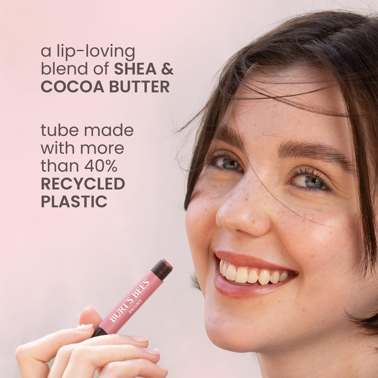 Burt's Bees Shimmer Lip Tint Set, Mothers Day Gifts, Tinted Lip Balm Stick, Moisturizing for All Day Hydration with Natural Origin Glowy Pigmented Finish & Buildable Color, Rhubarb (4-Pack)