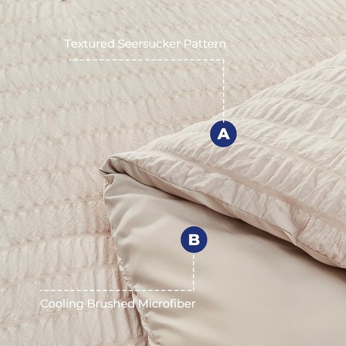 HYMOKEGE King Comforter Set - Beige Oversized 7-Piece Luxury Bedding Set with Sheets & Pillowcases