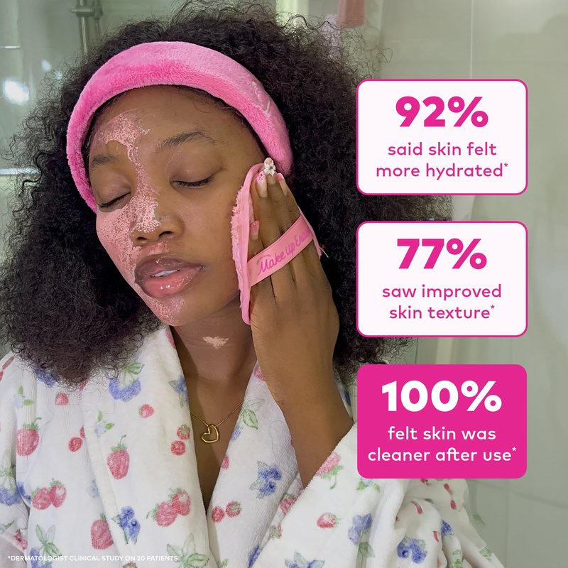 The Original MakeUp Eraser 7-Day Set, Erase All Makeup with Just Water, Including Waterproof Mascara, Eyeliner, Foundation, Lipstick, Sunscreen, and More! Ballet Core, 7ct.
