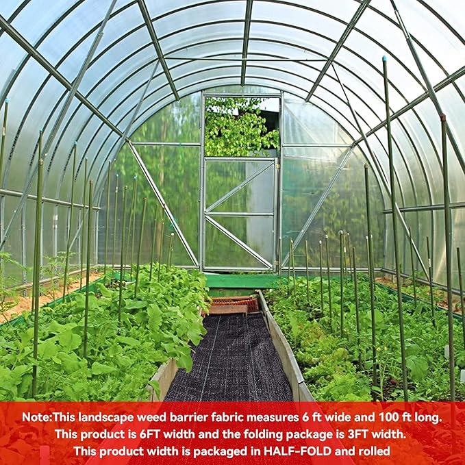 6ftx100ft Weed Barrier Landscape Fabric Heavy Dutyï¼Weed Block Gardening Ground Cover Mat, Weed Control Garden Cloth ï¼Woven Geotextile Fabric for Underlaymentï¼Commercial Driveway Fabric