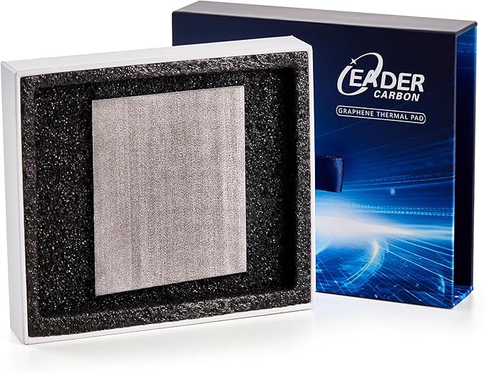 Leadercarbon Thermal Pad,68 * 51 * 0.2mm,Graphene Thermal Pads for GPU/CPU/XBOX/PS5/ Electronics - Highly Efficient, Compressible (68 * 51mm)