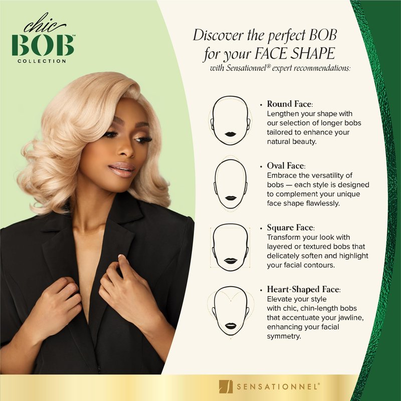 Sensationnel Chicbob Lace Frontwig - Lob Unit 7 Face Framing Glueless Wig Wide 5 Inch Deep Part Synthetic Preplucked Hairline (MUSHROOMASHBLONDE)