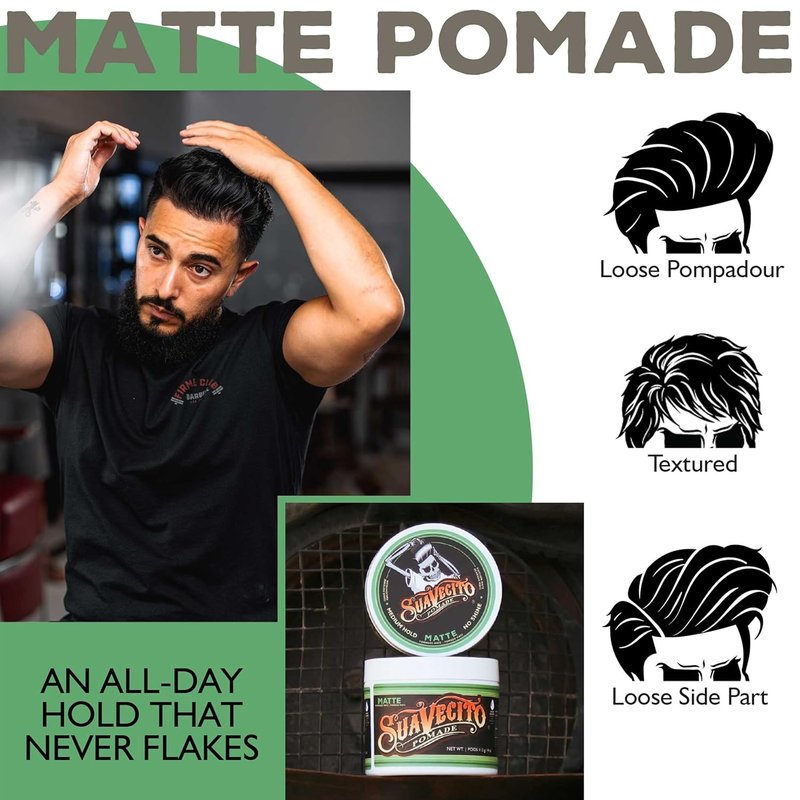 Suavecito Pomade - Matte Hair Paste for Men | Medium Hold, 4 oz - Natural Texture Styling
