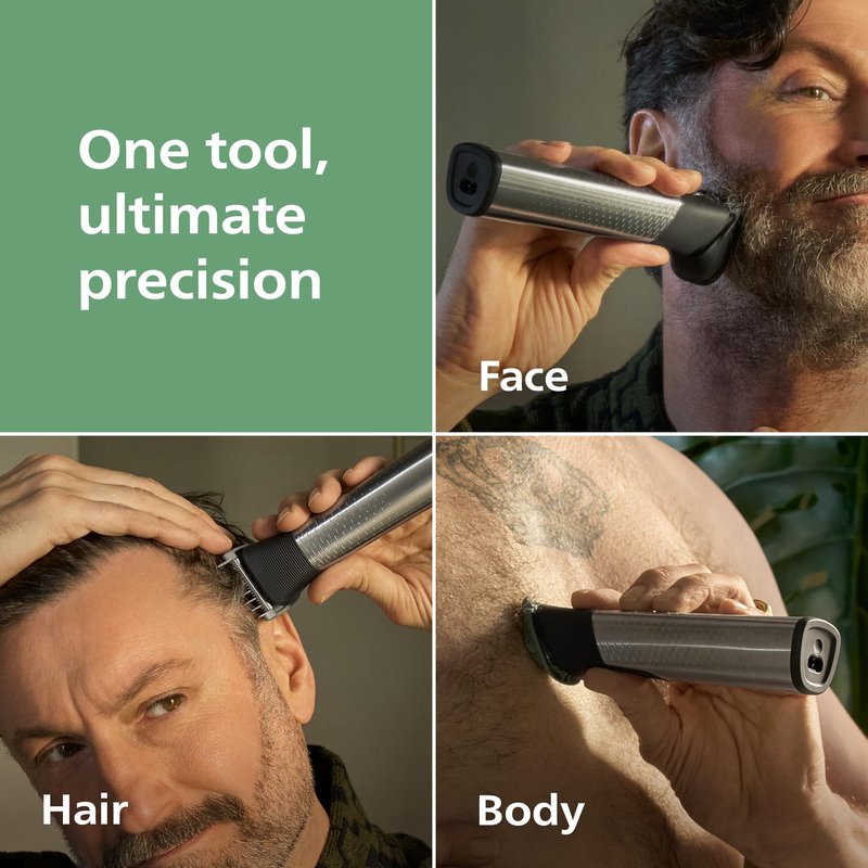 Norelco Philips All-in-One 9000 Series 23-Piece Trimmer - Electric Shaver and Clipper for Face, Beard, Head & Body, Self-Sharpening Full Metal Blades, 29 Length Settings (0.5-16 mm), MG9575/49
