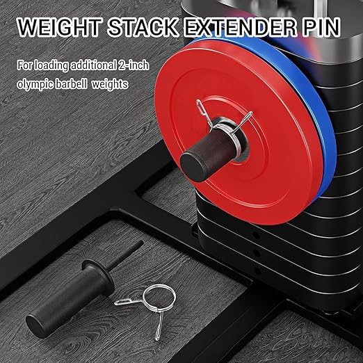 Fosegei Weight Stack Pin with Spring Clip Collar – Gym Pin for Weight Stack Machine, Weight Stack Extender Pin Strength Training Equipment for Commercial Gym and Home Gym