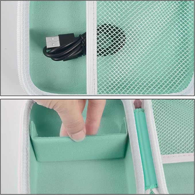 Boobowl Case Compatible with Phomemo M110 Label Maker - Portable Mini Bluetooth Thermal Label Maker Carrying Storage Bag for Printer Labels, USB Cable and Accessories Black (Box Only) - Green