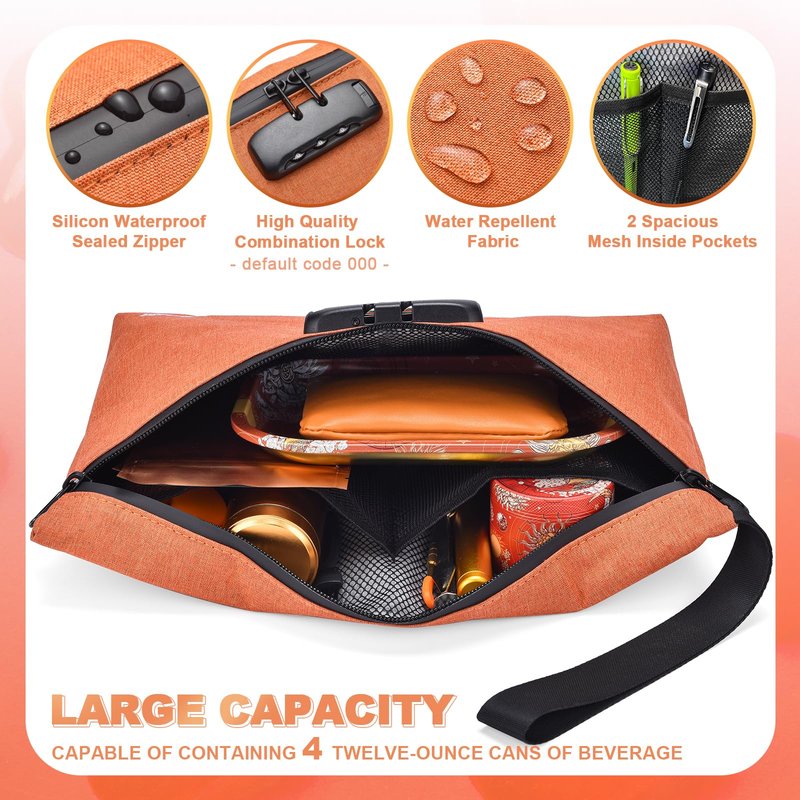 MAICHENG Storage Bag with Combination Lock Large Cosmetic Organizer Container Medicine Lock Case with Accessories
