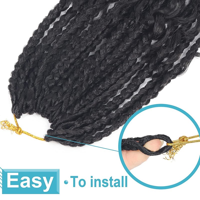 Goddess Box Braids Crochet Hair - 12 Inch Curly Ends | 8 Packs Synthetic Braiding Extensions for Black Women