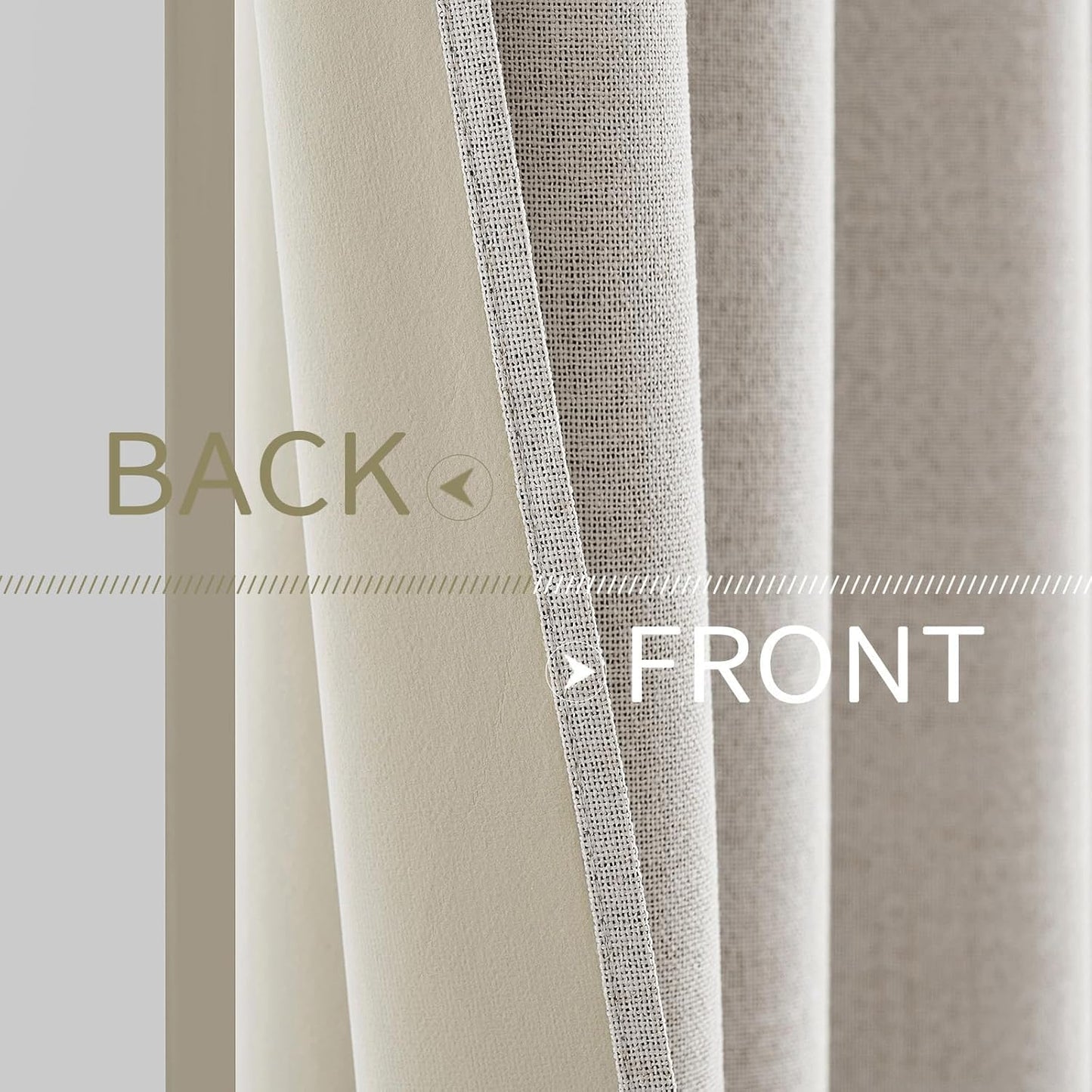 MIULEE 90-Inch Linen Textured Blackout Curtains - Thermal Insulated Cream White Grommet Drapes | Luxury Room Darkening for Bedroom & Living Room (2 Panels)