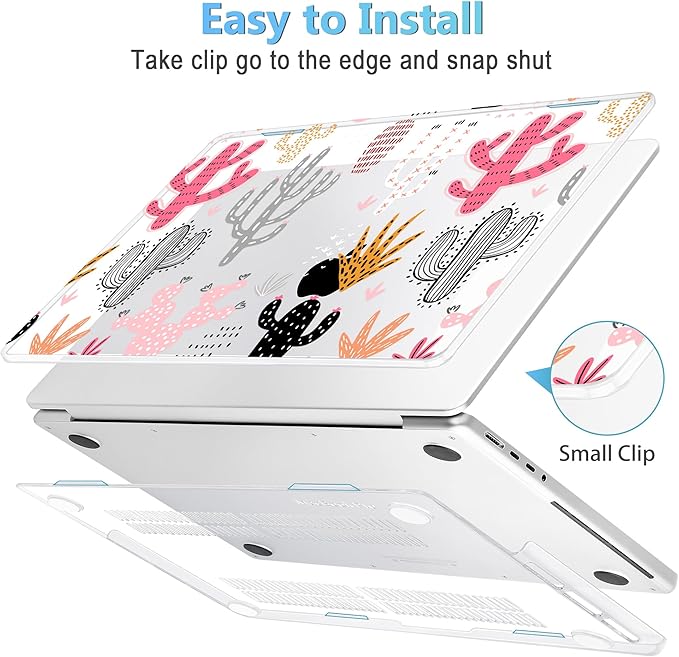 Mektron Case for 2026 M5 MacBook Pro 16 inch A3429 A3428 M4 A3403 A3186 M3 A2991 M2 A2780 M1 A2485 (2021-2025) Pro/Max with Liquid Retina XDR, Hard Shell Plastic Laptop Cover, Colorful Cacti