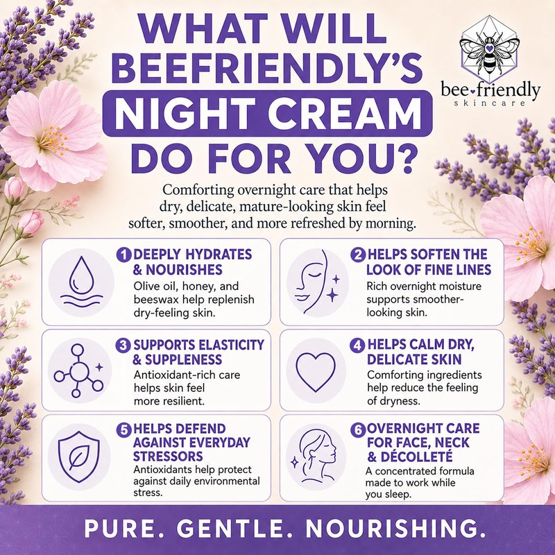 BeeFriendly® Organic Night Cream, USDA Certified, 2 oz
